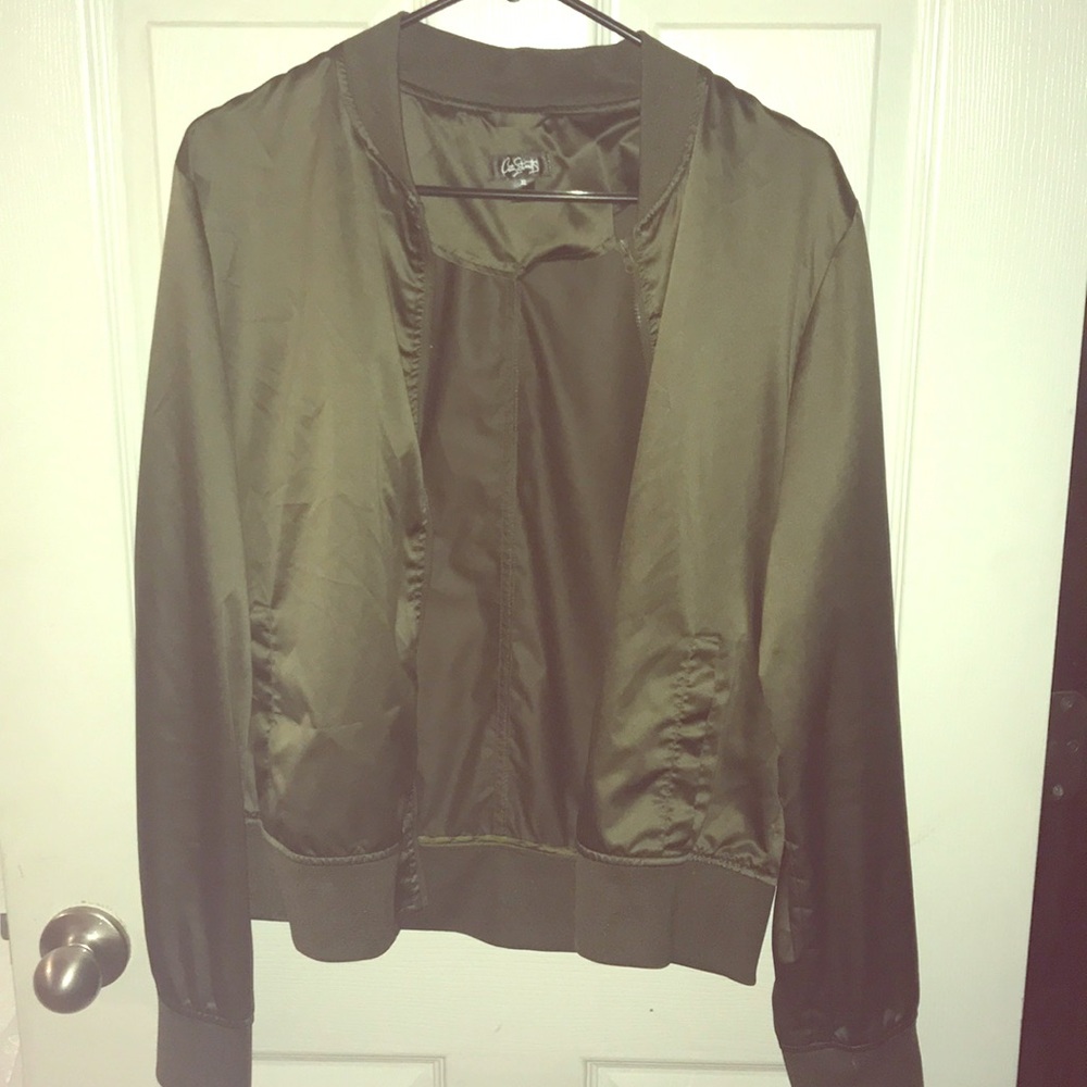 Army green bomber jacket
